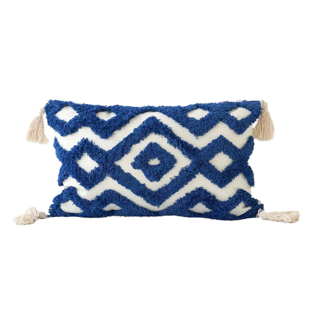 YOUMIKA  -  Blue Tufted Ornament Cushion Cover