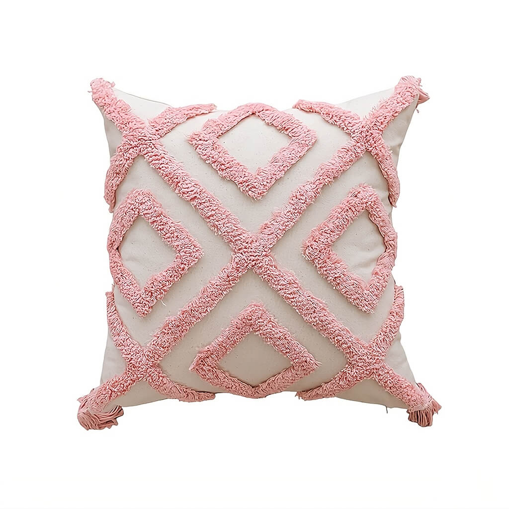 YOUMIKA  -  Blush Ornament Tufted Throw Pillow Cover