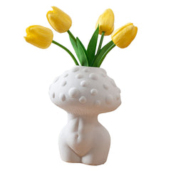 YOUMIKA  -  Body Mushroom White Ceramic Vase