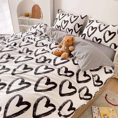 YOUMIKA  - Brush Painted Heart Bedding Set