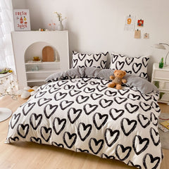 YOUMIKA  - Brush Painted Heart Bedding Set