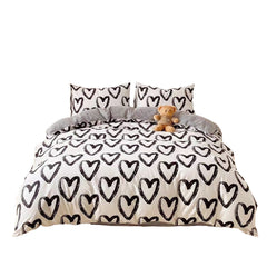 YOUMIKA  - Brush Painted Heart Bedding Set