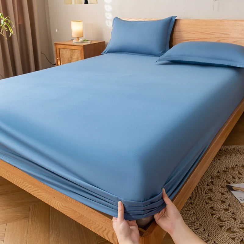 YOUMIKA  - Solid Color Simple Cotton Fitted Sheet