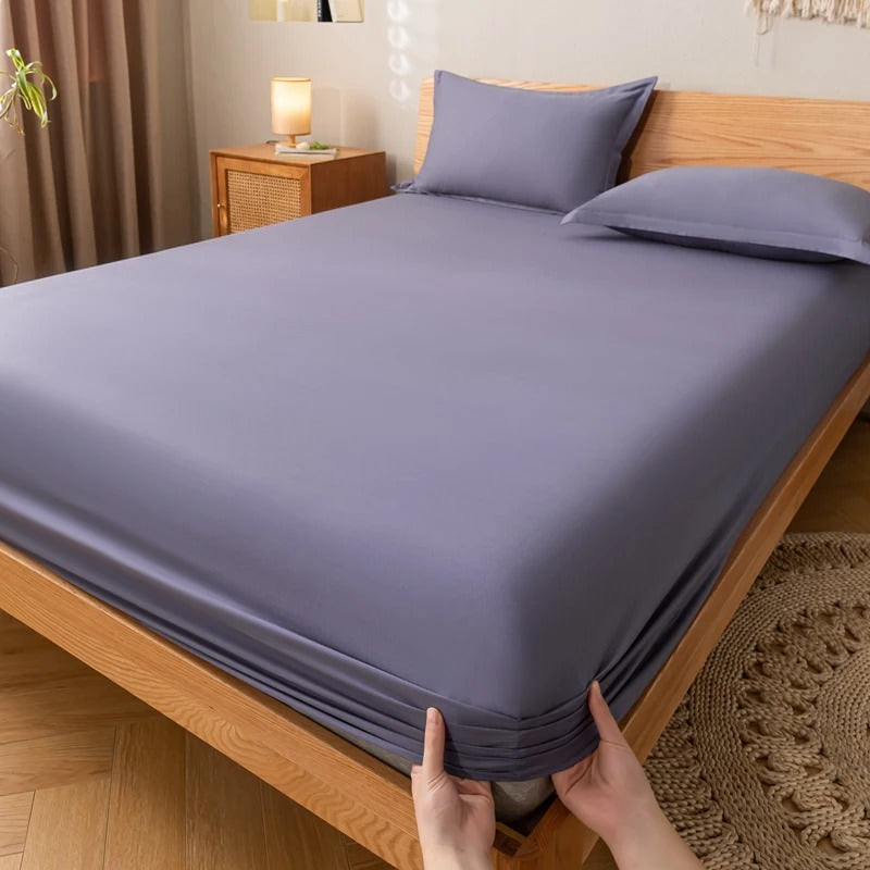 YOUMIKA  - Solid Color Simple Cotton Fitted Sheet