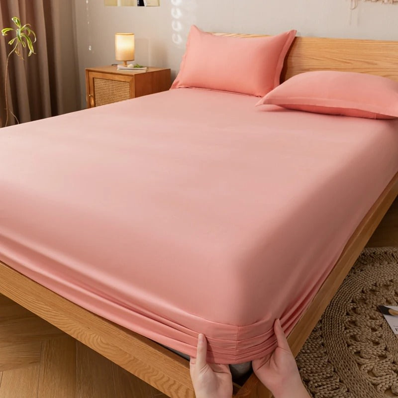 YOUMIKA  - Solid Color Simple Cotton Fitted Sheet