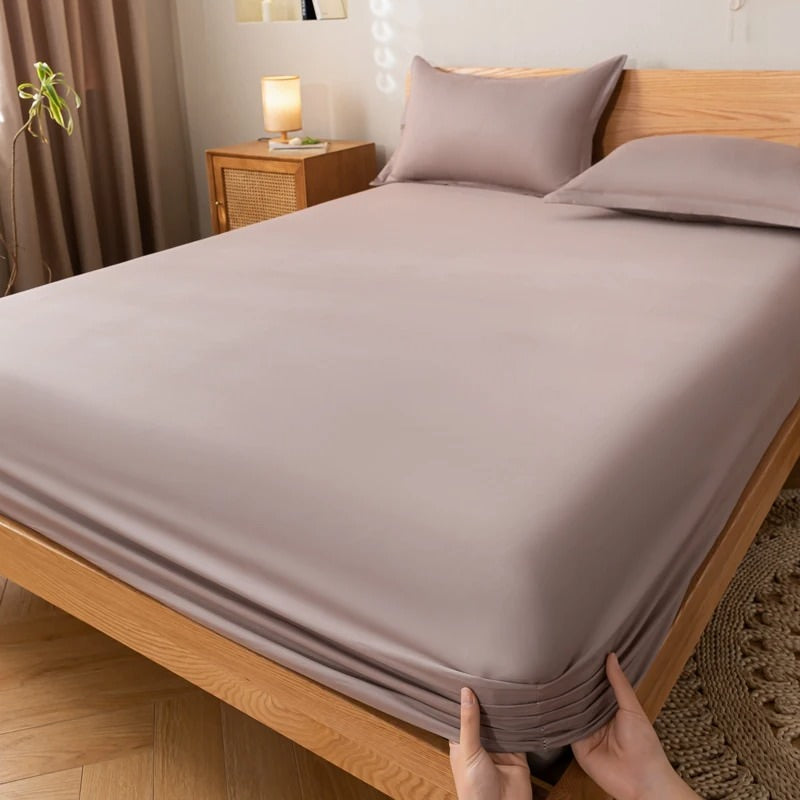 YOUMIKA  - Solid Color Simple Cotton Fitted Sheet