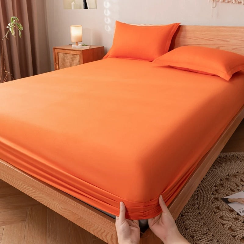 YOUMIKA  - Solid Color Simple Cotton Fitted Sheet