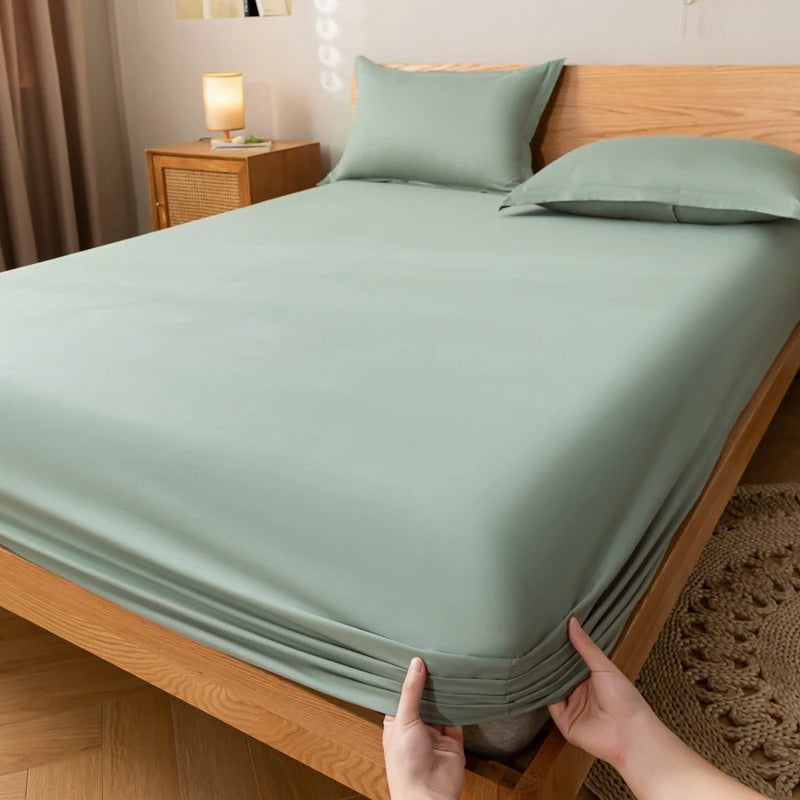 YOUMIKA  - Solid Color Simple Cotton Fitted Sheet