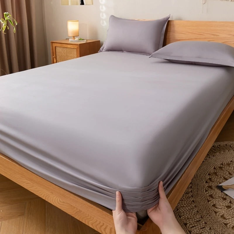 YOUMIKA  - Solid Color Simple Cotton Fitted Sheet