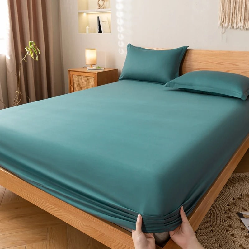 YOUMIKA  - Solid Color Simple Cotton Fitted Sheet