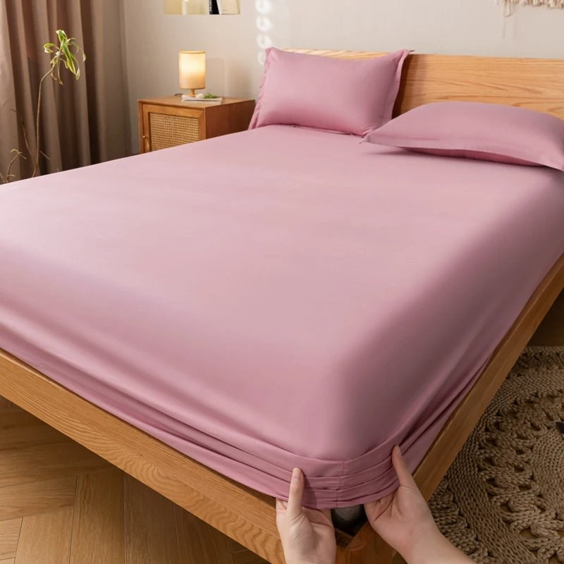 YOUMIKA  - Solid Color Simple Cotton Fitted Sheet