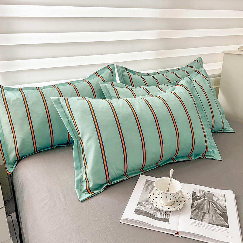 YOUMIKA  - Turquoise Striped Bedding Set