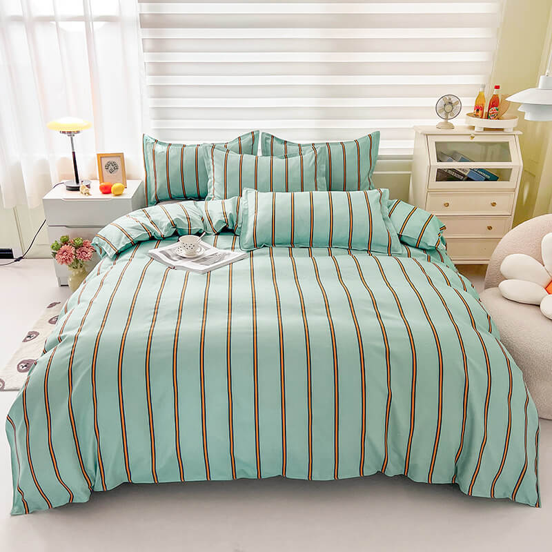 YOUMIKA  - Turquoise Striped Bedding Set