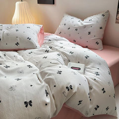 YOUMIKA  - Girly Bows Light Pink Bedding Set