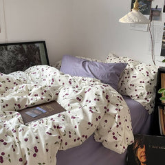 YOUMIKA  - Purple Cherries Bedding Set