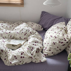 YOUMIKA  - Purple Cherries Bedding Set