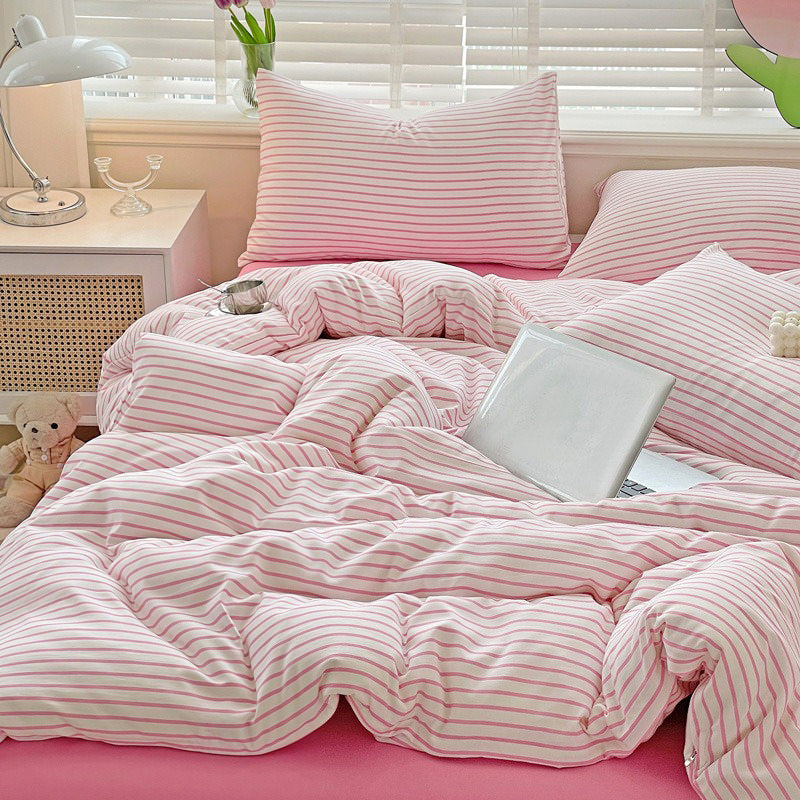 YOUMIKA  - Cozy Striped Bedding Set