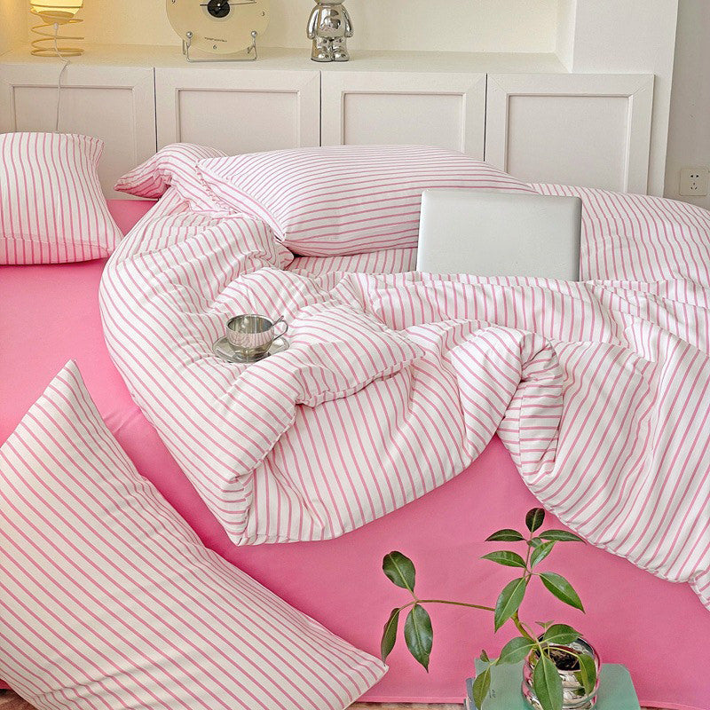 YOUMIKA  - Cozy Striped Bedding Set