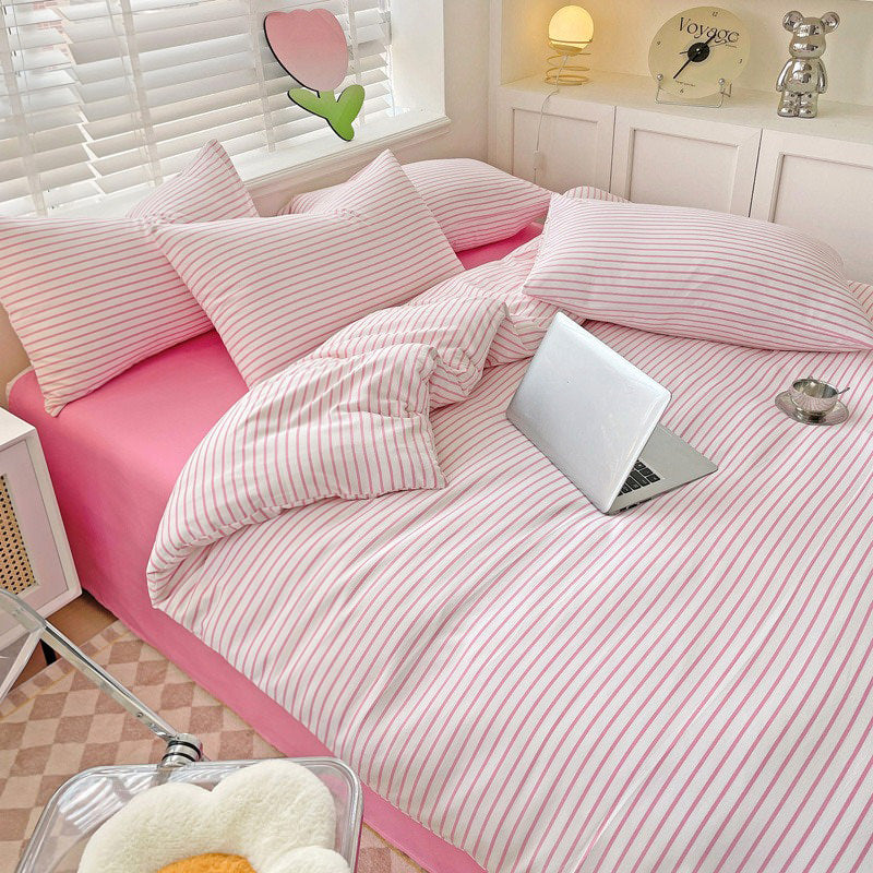 YOUMIKA  - Cozy Striped Bedding Set