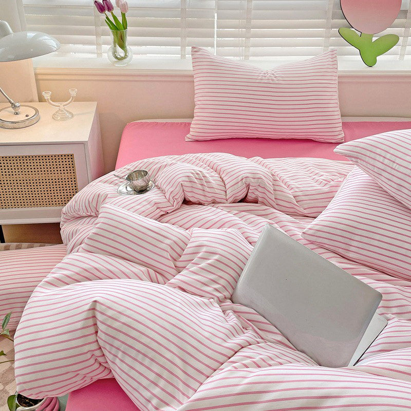 YOUMIKA  - Cozy Striped Bedding Set