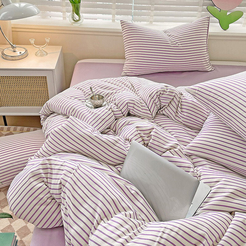 YOUMIKA  - Cozy Striped Bedding Set