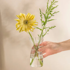 YOUMIKA  -  Fall Aesthetic Clear Striped Glass Vase