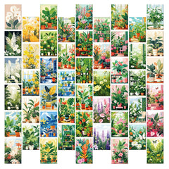 YOUMIKA  -  Fresh Green Flowers Wall Collage Cards Kit