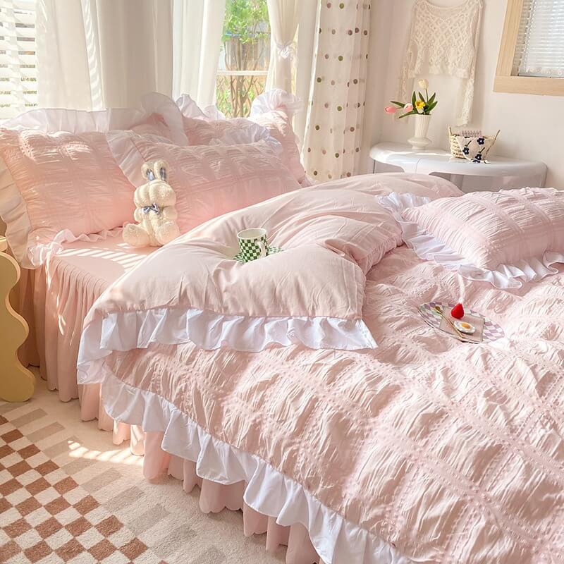 YOUMIKA  - Kawaii Ruffle Bedding Set