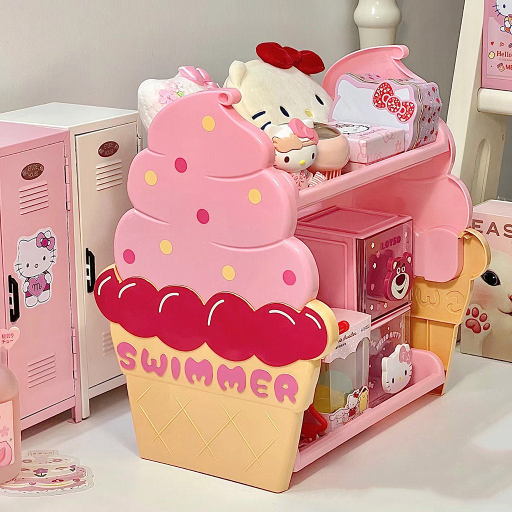 YOUMIKA  -  Kawaii Icecream Desktop Storage Shelf