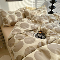 YOUMIKA  - Beige Large Polka Dot Bedding Set