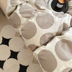 YOUMIKA  - Beige Large Polka Dot Bedding Set