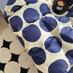 YOUMIKA  - Blue Large Polka Dot Bedding Set