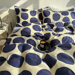 YOUMIKA  - Blue Large Polka Dot Bedding Set