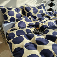 YOUMIKA  - Blue Large Polka Dot Bedding Set