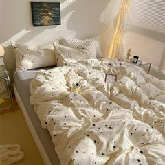 YOUMIKA  - Light Beige Splattered Bedding Set