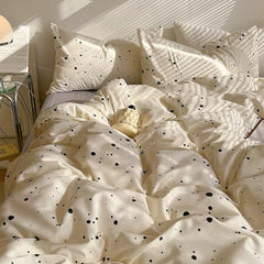 YOUMIKA  - Light Beige Splattered Bedding Set