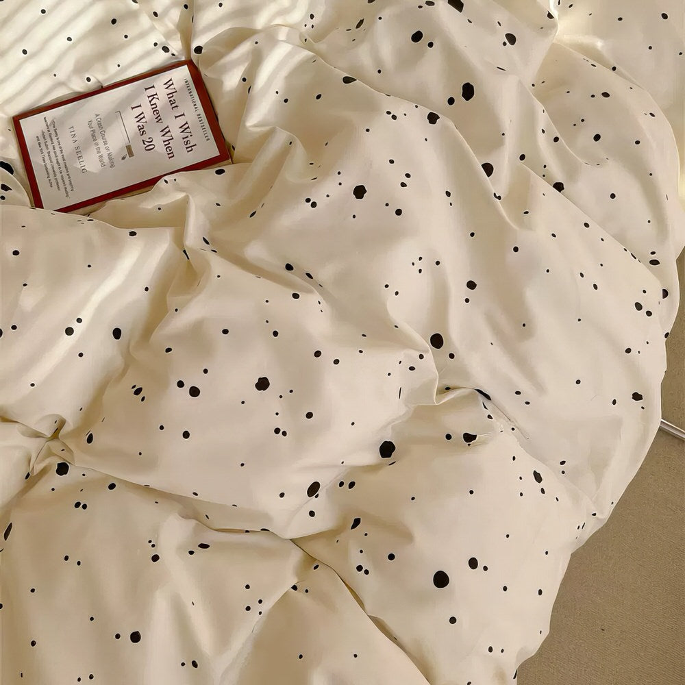 YOUMIKA  - Light Beige Splattered Bedding Set