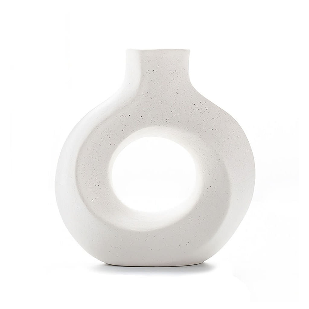 YOUMIKA  -  Modern Hollow Circle Ceramic Vase