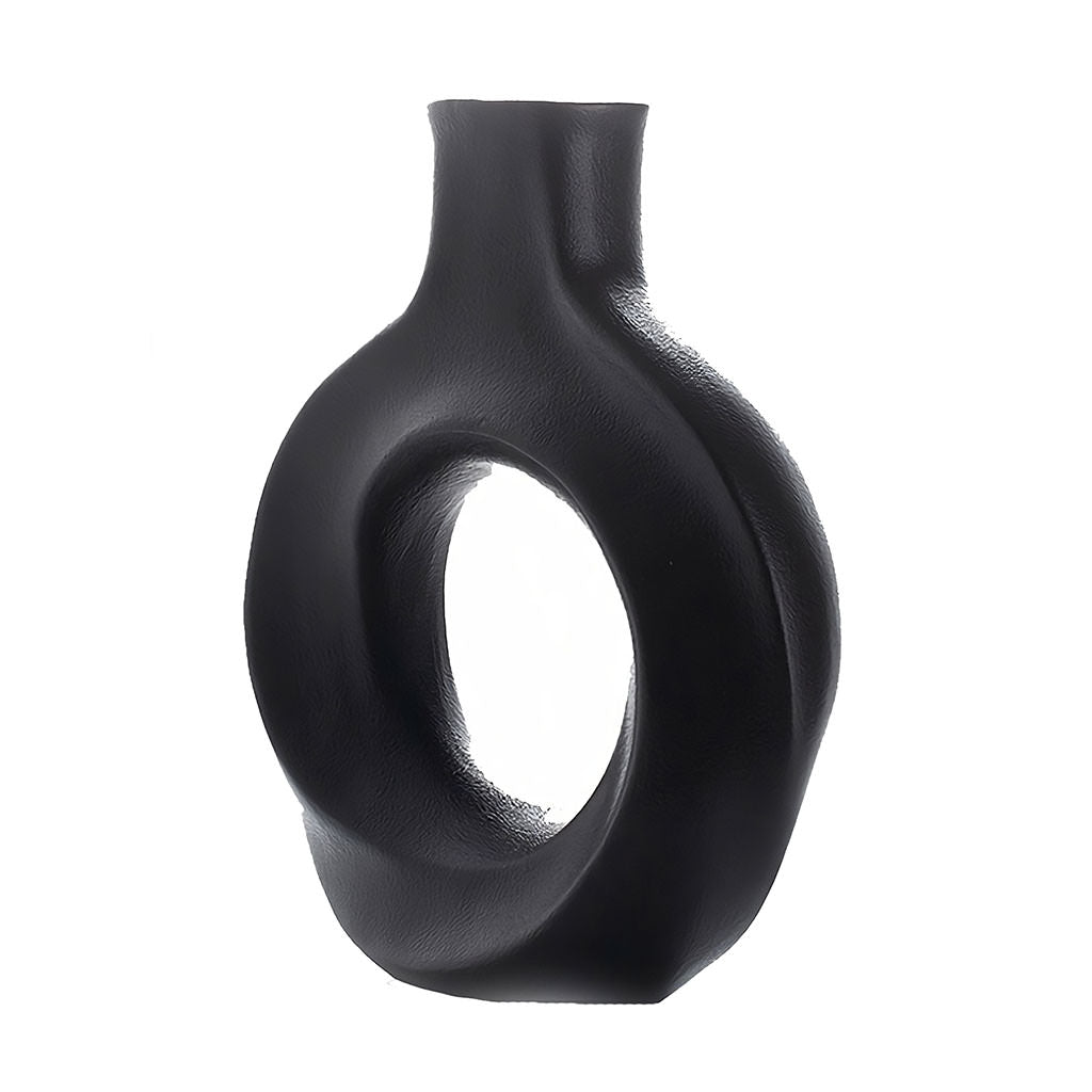 YOUMIKA  -  Modern Hollow Circle Ceramic Vase