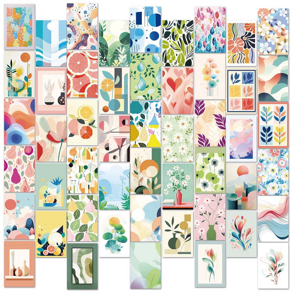 YOUMIKA  -  Pastel Minimalist Print Wall Collage Cards Kit