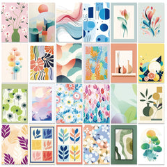 YOUMIKA  -  Pastel Minimalist Print Wall Collage Cards Kit