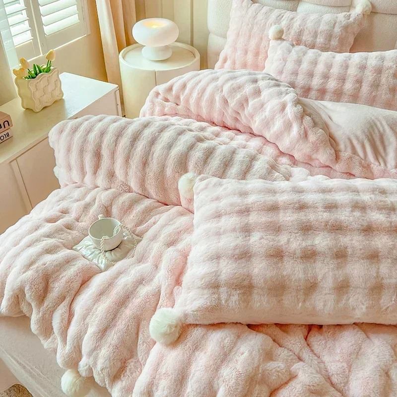 YOUMIKA  - Faux Fur Warm Fluffy Bedding Set