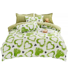 YOUMIKA  - Green Hearts Bedding Set