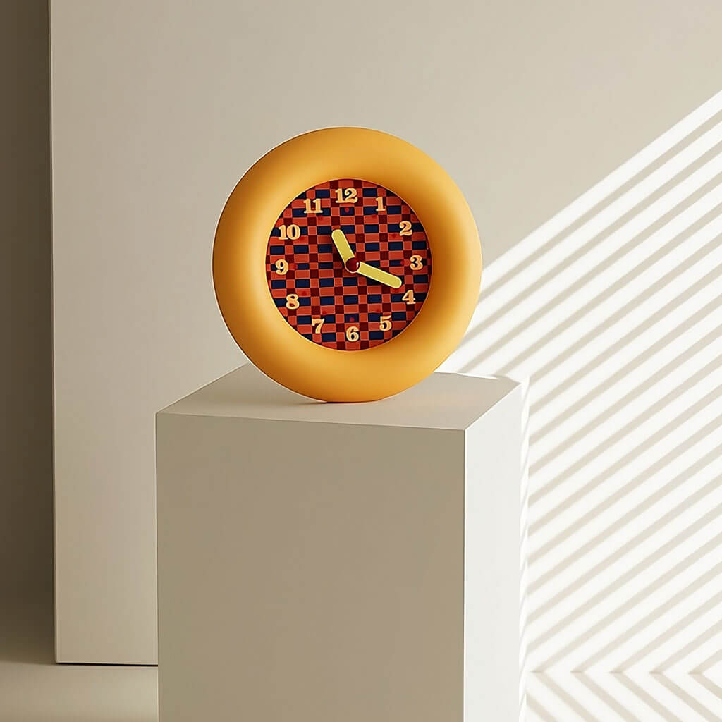 YOUMIKA  -  Retro Checkerboard Minimalist Round Wall Clock