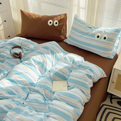 YOUMIKA  - Pastel Retro Striped Bedding Set