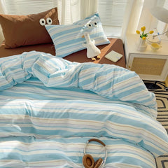 YOUMIKA  - Pastel Retro Striped Bedding Set