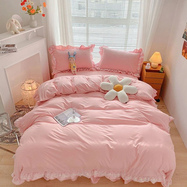 YOUMIKA  - Ruffle Lace Bedding Set