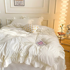 YOUMIKA  - Ruffled Seersucker Cute Bedding Set