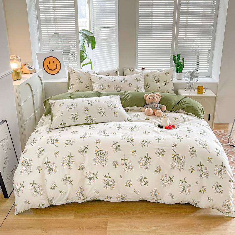 YOUMIKA  - Sage Green Wildflowers Bedding Set