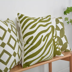 YOUMIKA  -  Sage Green Embroidery Throw Pillow Cover